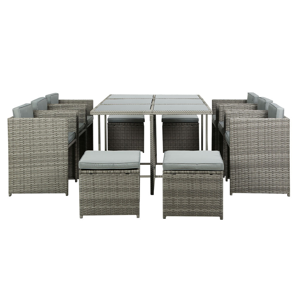 Sorrento Premium 11 Piece Outdoor Dining Set - Grey
