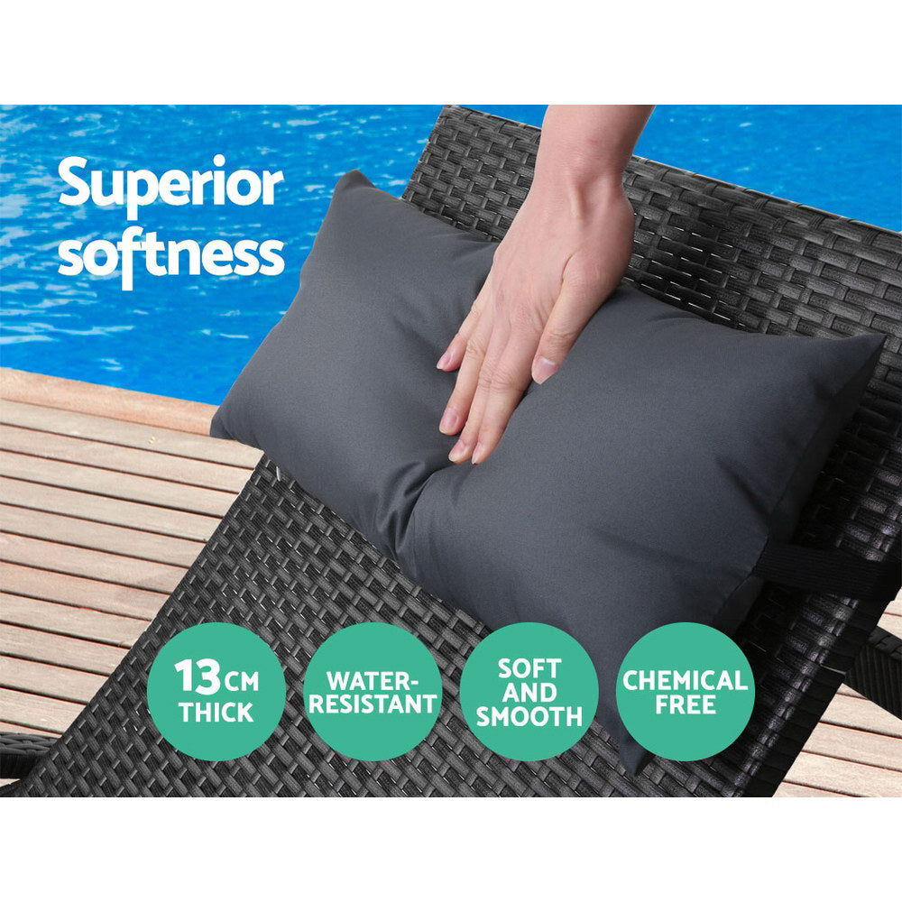Sorrento Premium Set of 2 Sun Lounges - Black