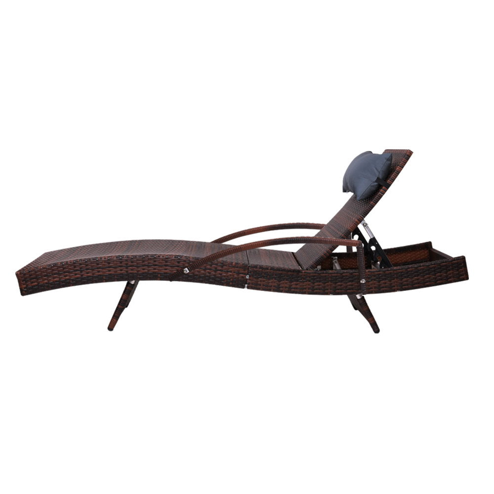 Sorrento Premium Set of 2 Sun Lounges - Brown
