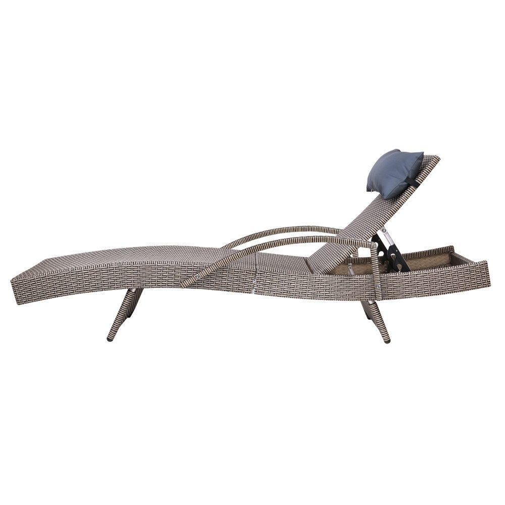 Sorrento Premium Set of 2 Sun Lounges - Grey