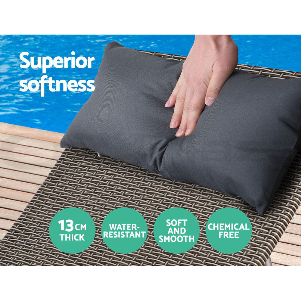 Sorrento Premium Set of 2 Sun Lounges - Grey