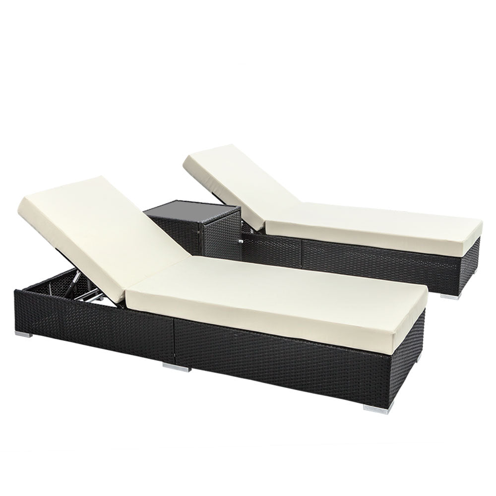Toorak 3 Piece Sun Lounge with two sun lounges and side table