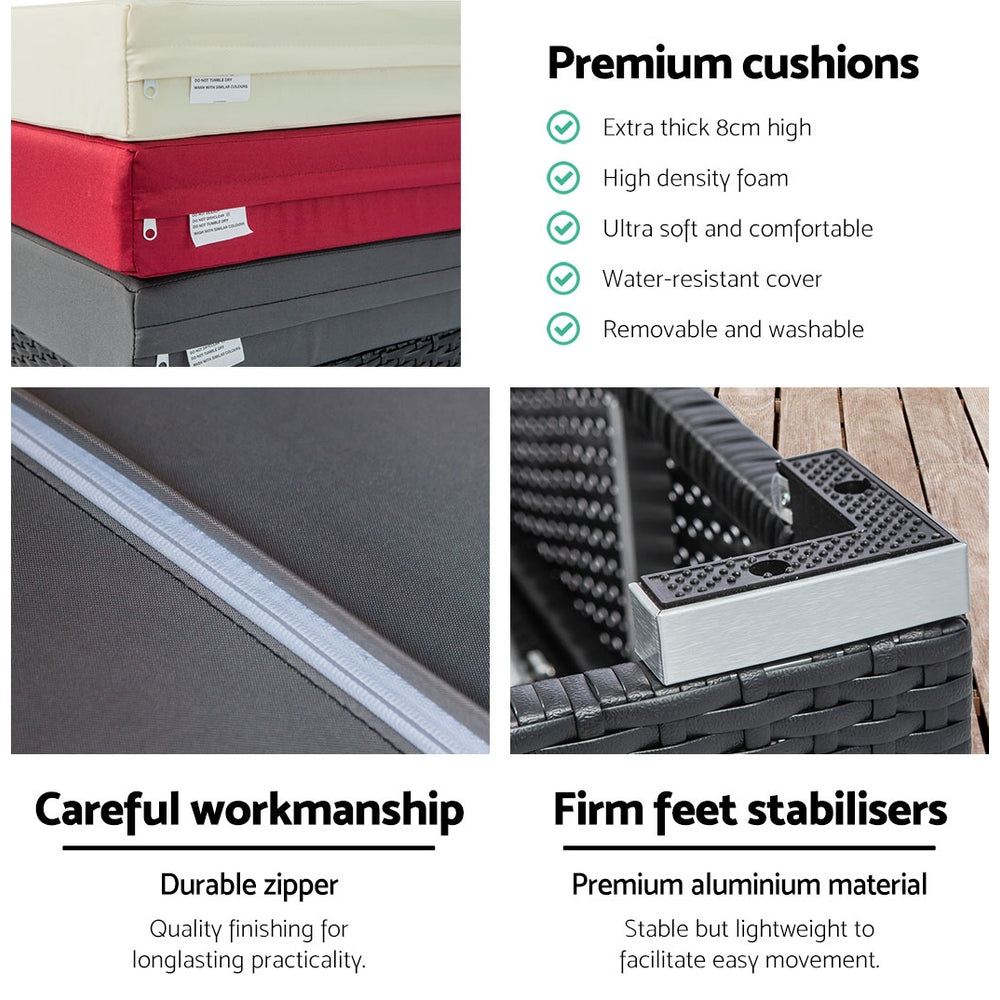 Toorak 3 Piece Sun Lounge with two sun lounges and side table