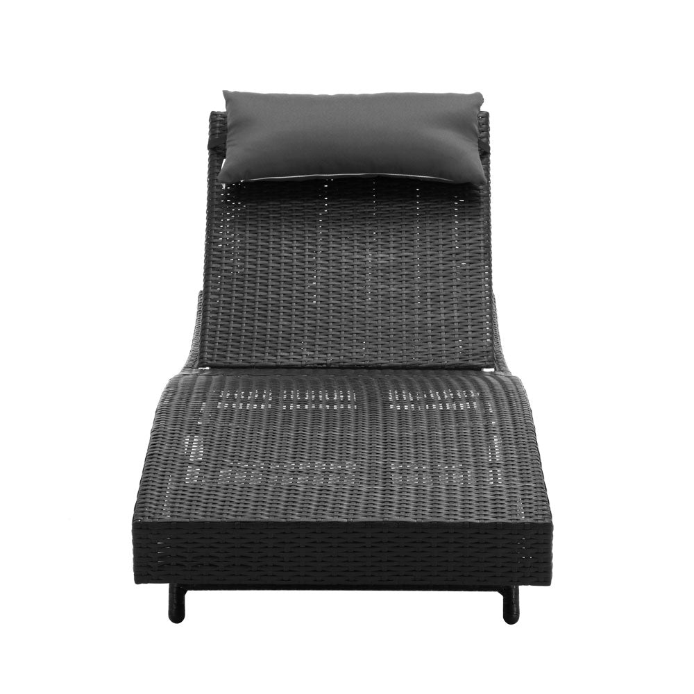 Portsea Deluxe Sun Lounge - Black