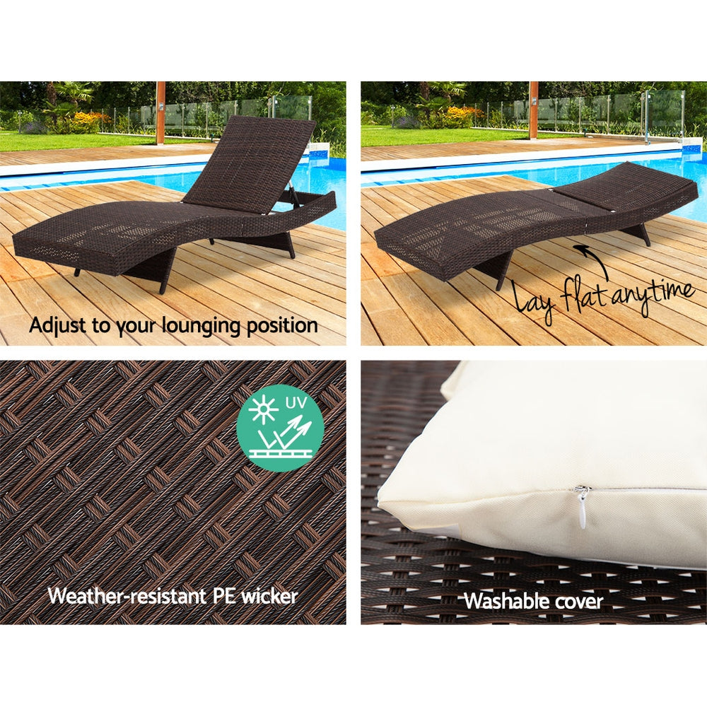 Portsea Deluxe Sun Lounge - Brown