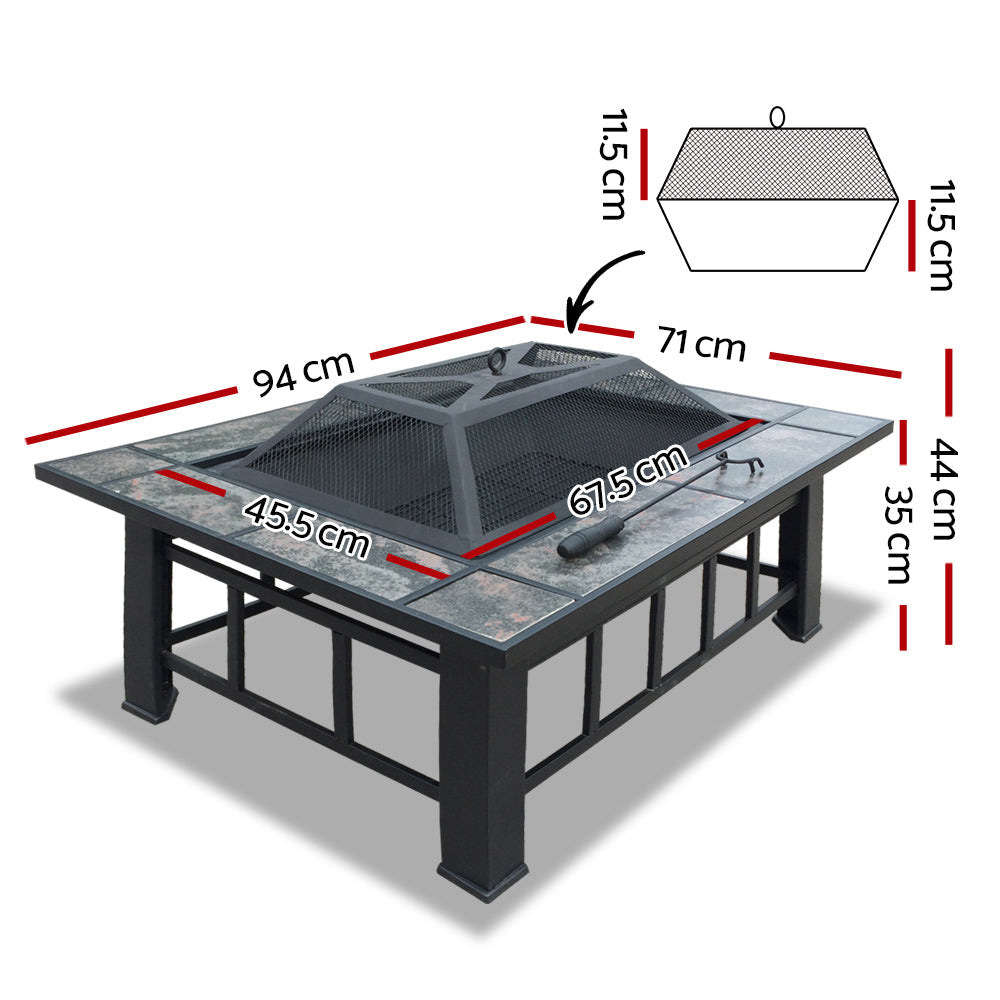 Brunswick 2 in 1 Fire Pit BBQ Grill Table