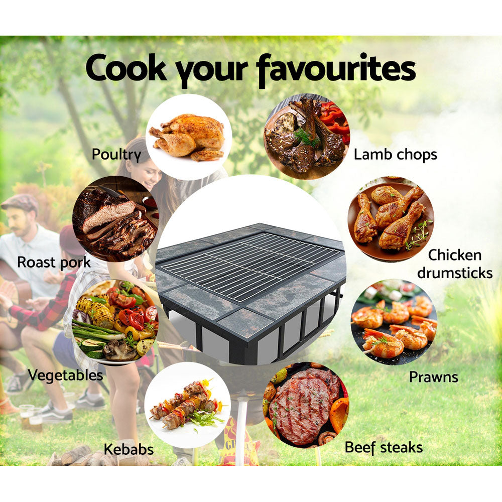 Brunswick 2 in 1 Fire Pit BBQ Grill Table
