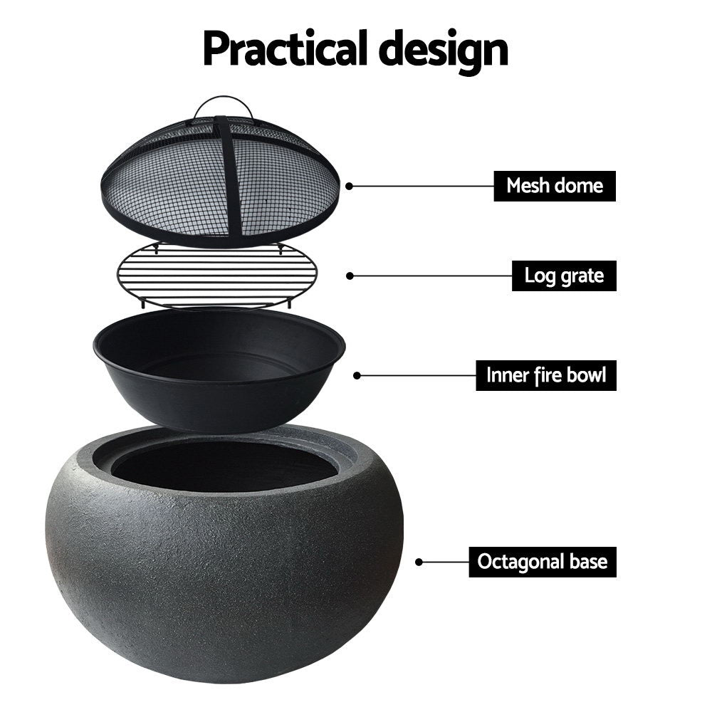 Fitzroy Outdoor Portable Fire Pit Bowl