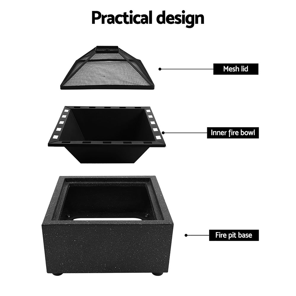 Brunswick Outdoor Square Fire Pit Table
