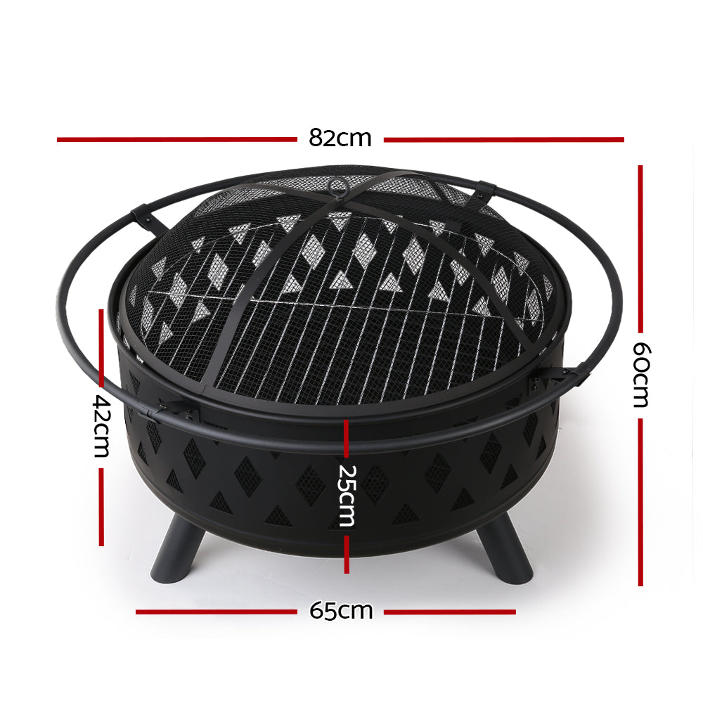 Fitzroy Portable 32" BBQ Charcoal Grill Fire Pit