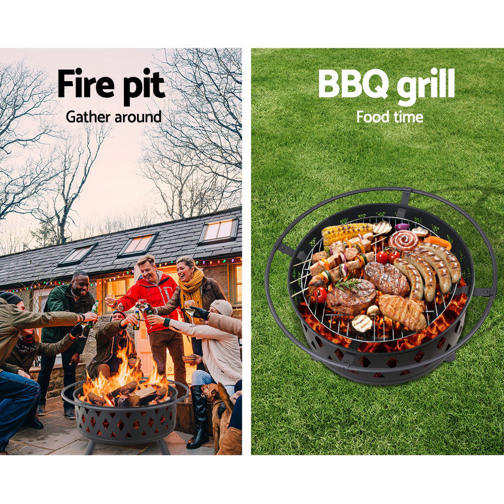 Fitzroy Portable 32" BBQ Charcoal Grill Fire Pit