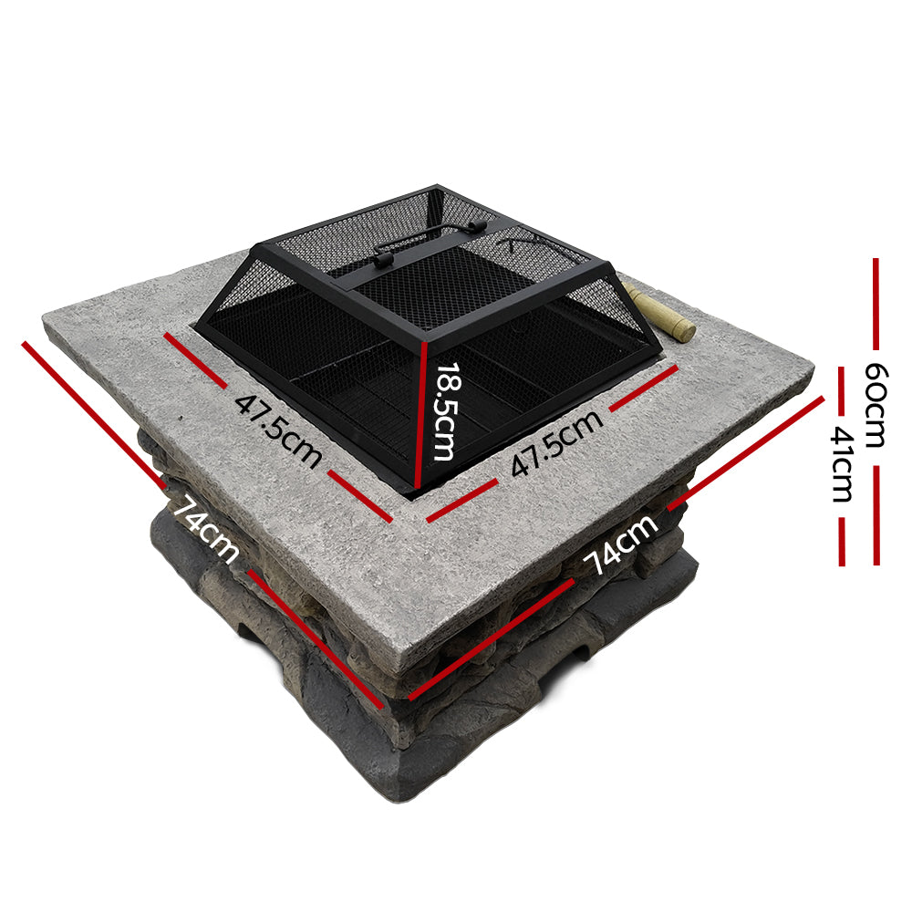 Fitzroy Stone Base Outdoor Patio Heater Fire Pit Table