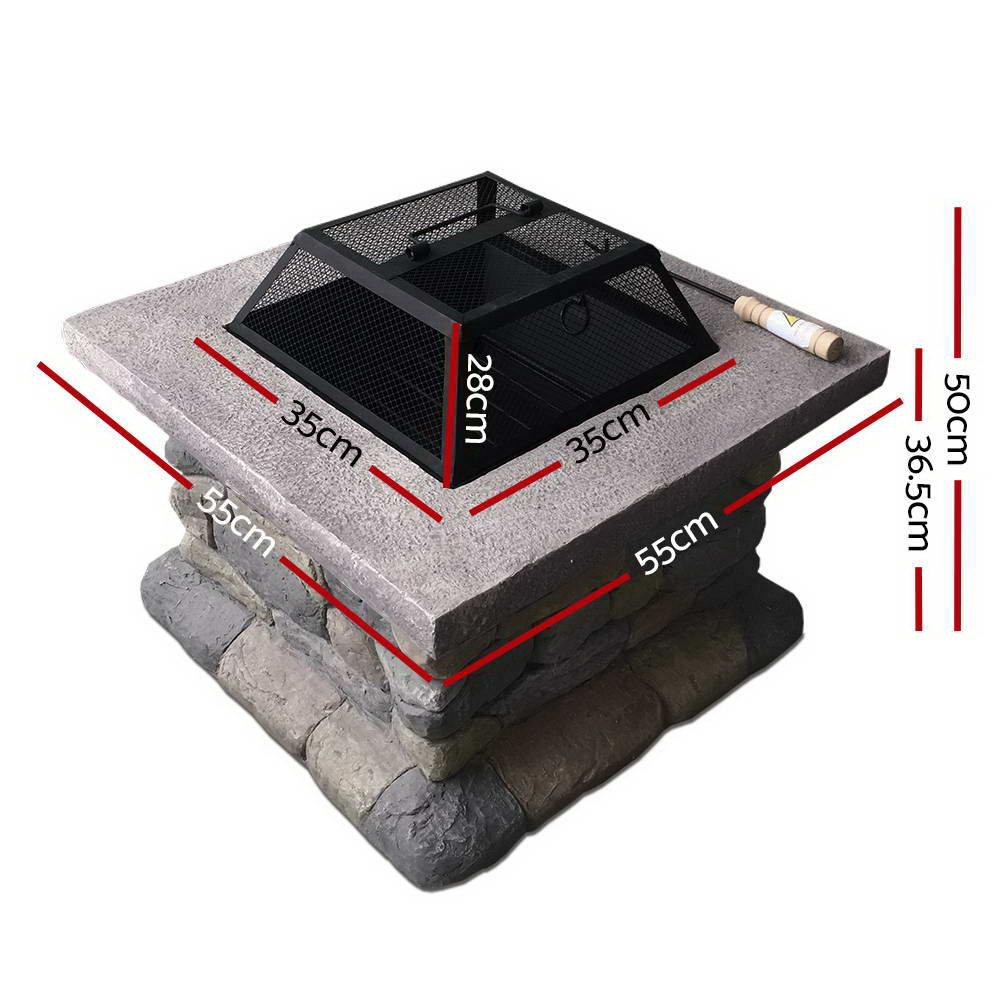 Brunswick Rustic Style Fire Pit Wood Heater