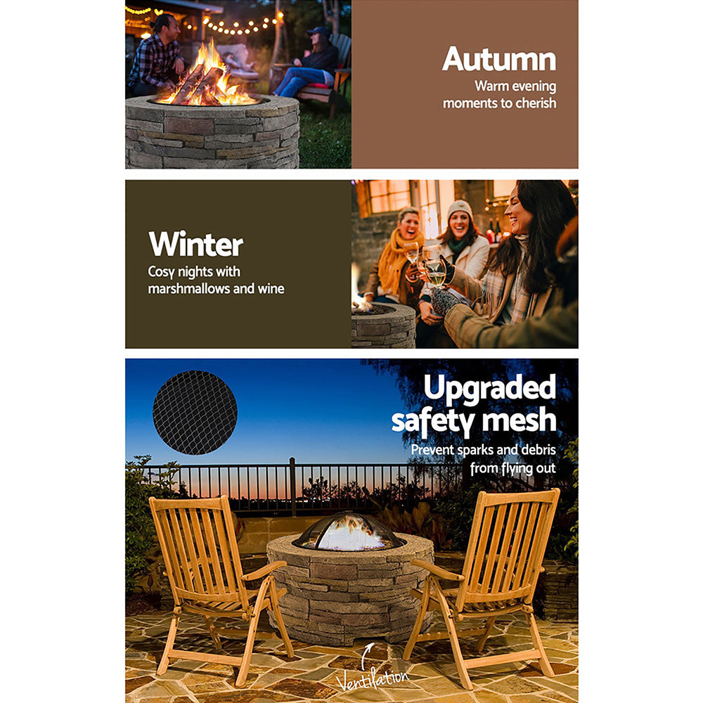 Brunswick Round Stone Look Fire Pit