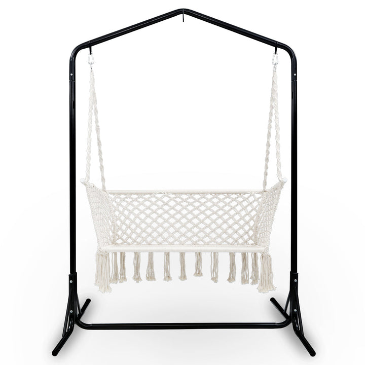 Albert Park Double Swing Hammock Chair with Stand - White