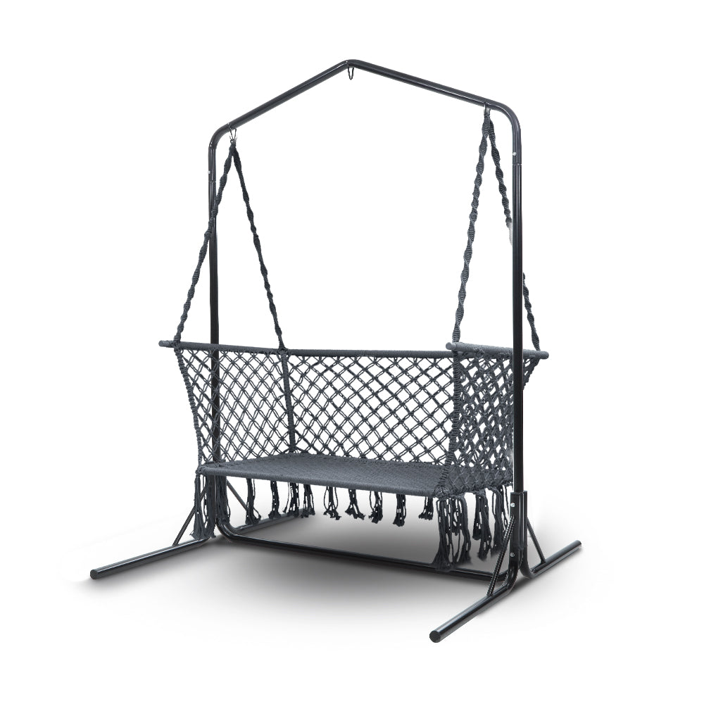 Albert Park Outdoor Swing Hammock Chair with Stand - Grey