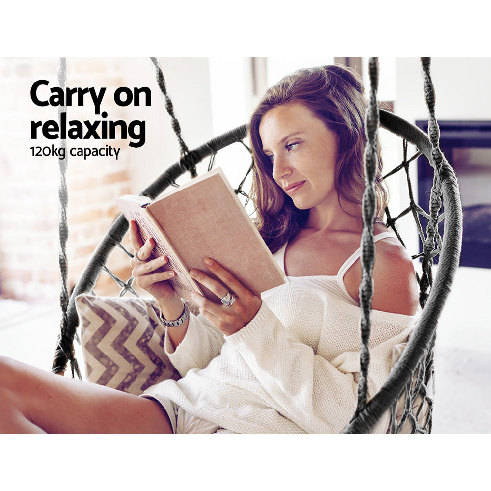 South Yarra Boho Hammock Swing Chair - Grey