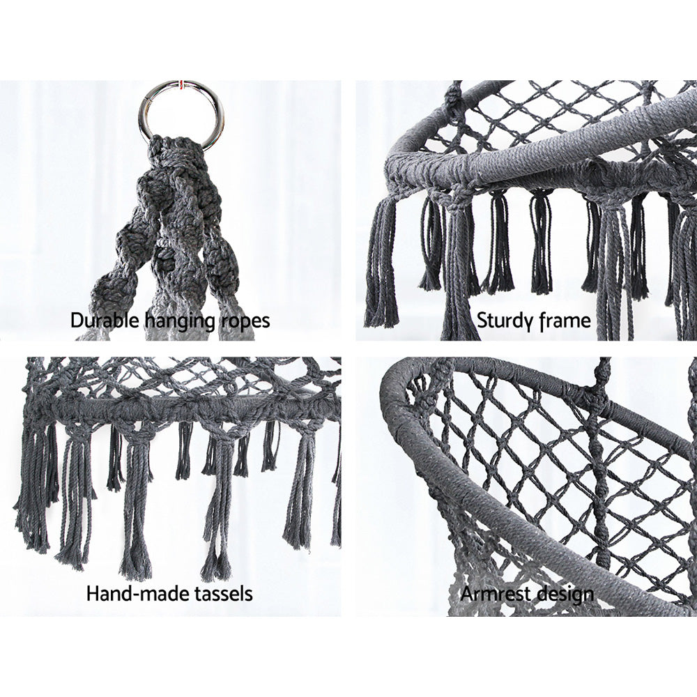 South Yarra Boho Hammock Swing Chair - Grey