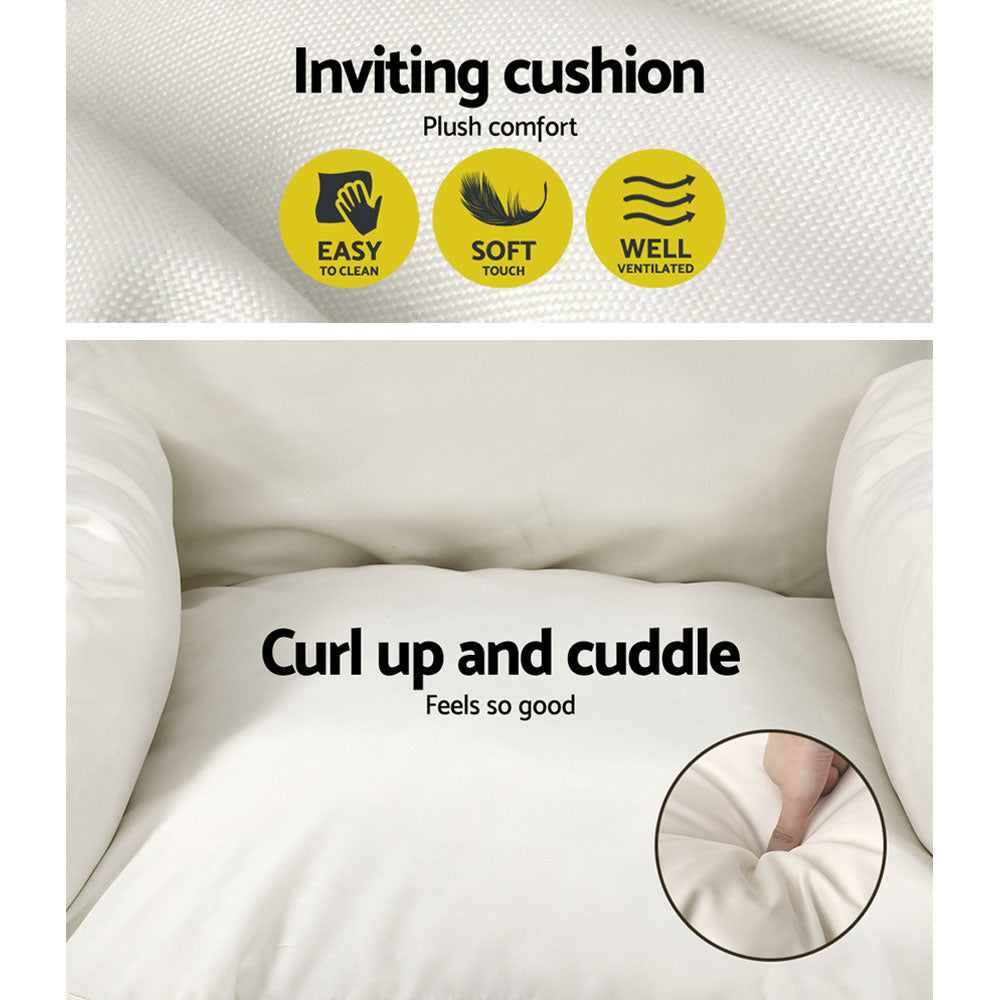 Portsea Luxury Outdoor Hanging Swing Chair Pod Lounge - Cream