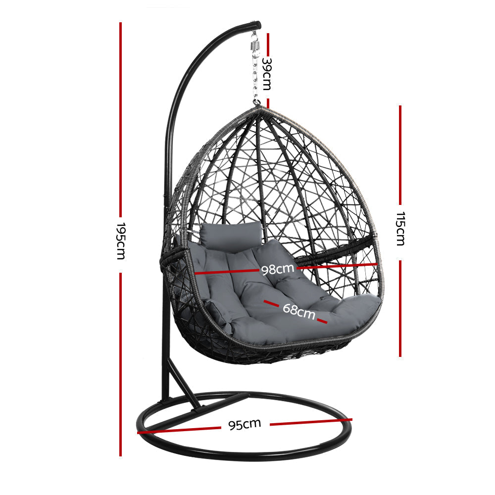 Portsea Premium Hanging Swing Chair - Black