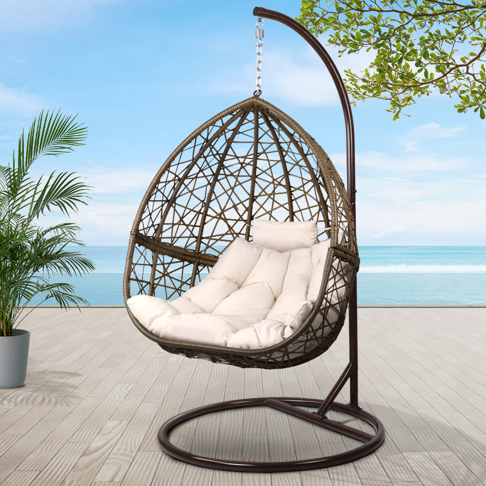 Portsea Premium Outdoor Hanging Swing Chair - Brown