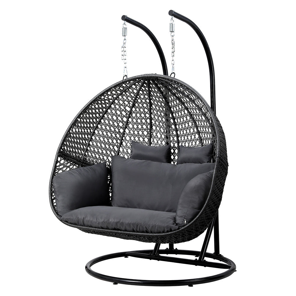 Sorrento Premium 2 Person Egg Swing Chair - Grey