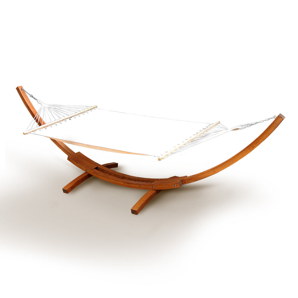 Portsea Double Hammock with Wooden Hammock Stand