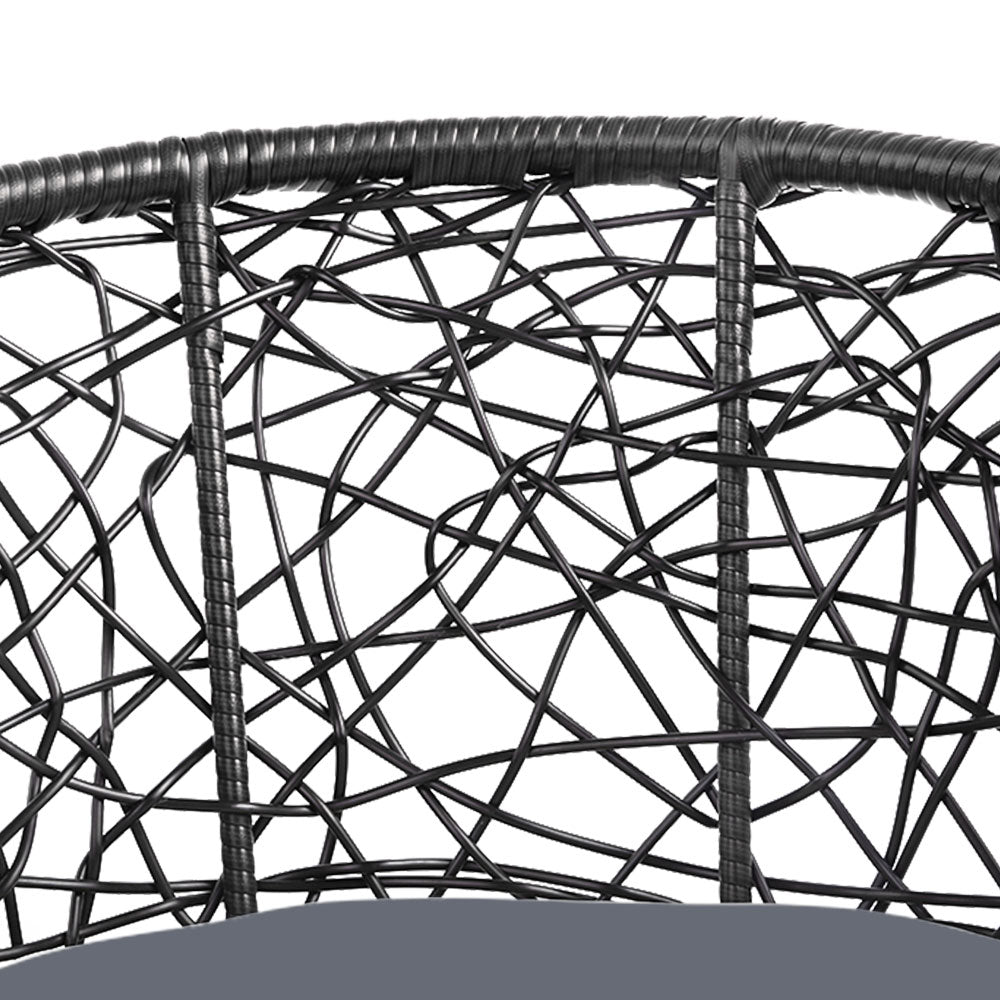 Prahran Outdoor Patio Chair and Table - Black