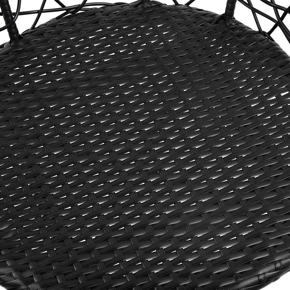 Prahran Outdoor Patio Chair and Table - Black