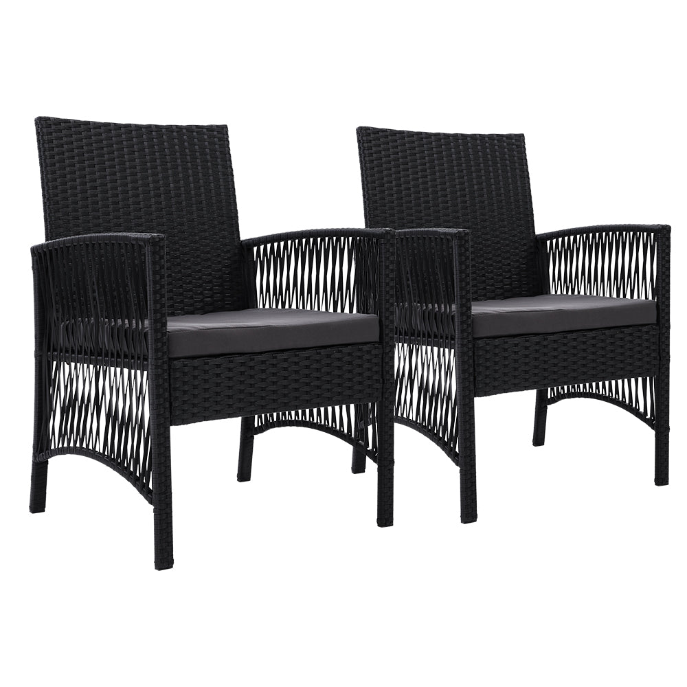 Armadale Luxury Set of 2 Bistro Chairs - Black