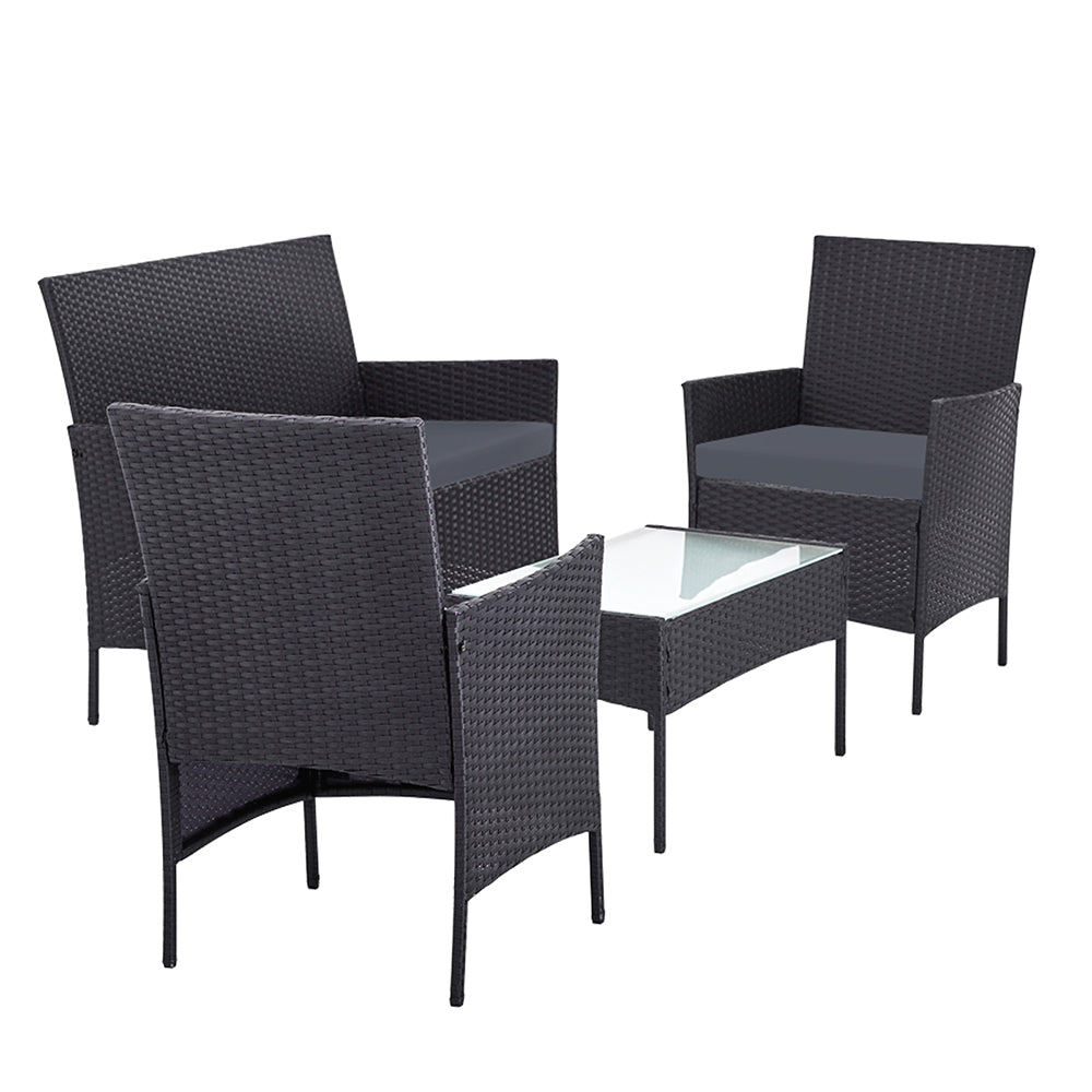 Toorak Luxury 4 Piece Lounge Setting With Storage Cover - Dark Grey