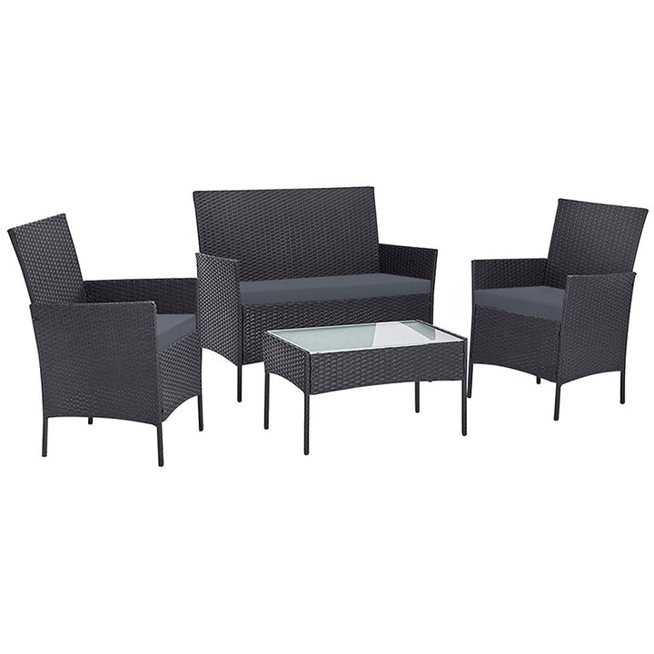 Toorak Luxury 4 Piece Lounge Setting With Storage Cover - Grey