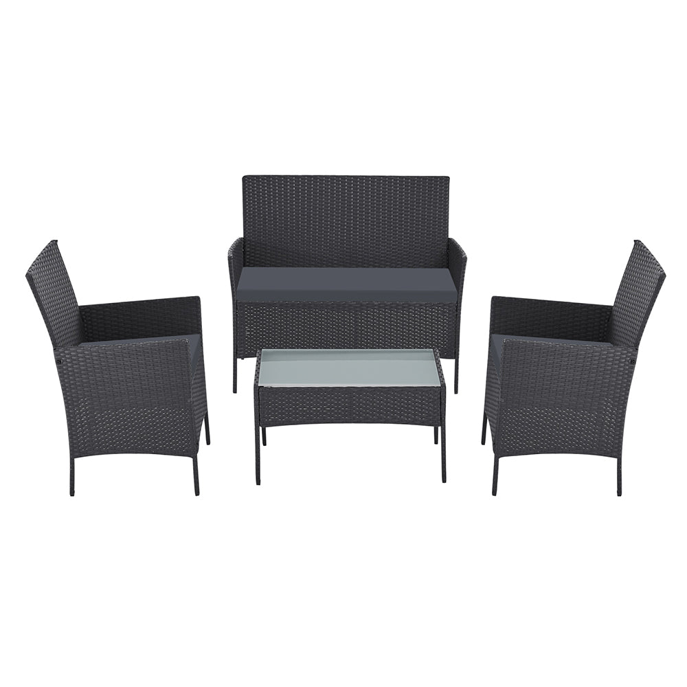 Toorak Luxury 4 Piece Lounge Setting With Storage Cover - Grey