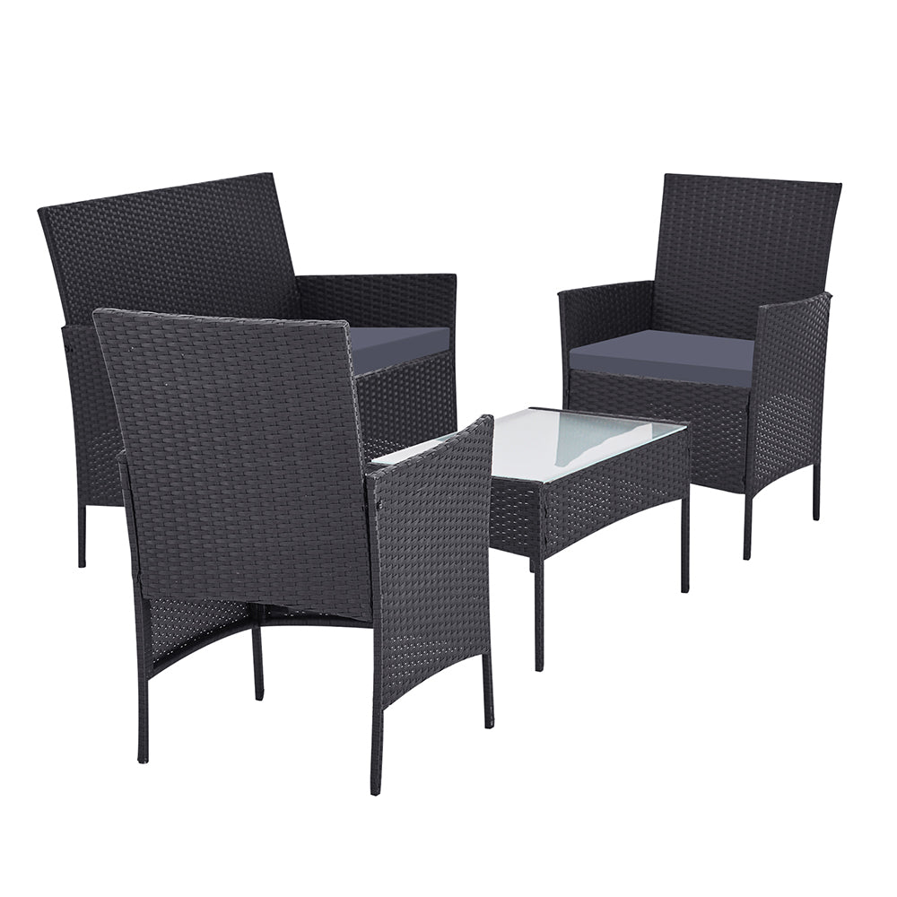Toorak Luxury 4 Piece Lounge Setting With Storage Cover - Grey