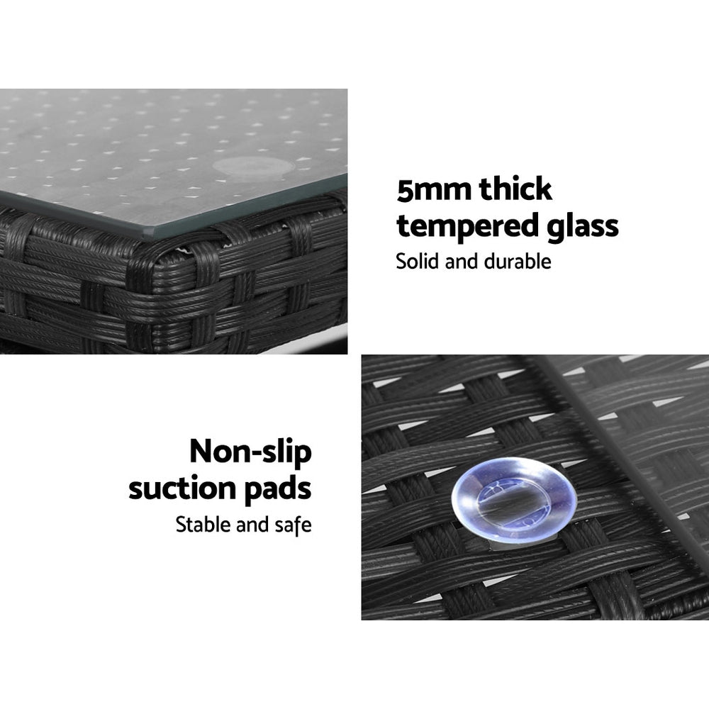 Toorak Luxury 4 Piece Lounge Setting with Storage Cover - Black