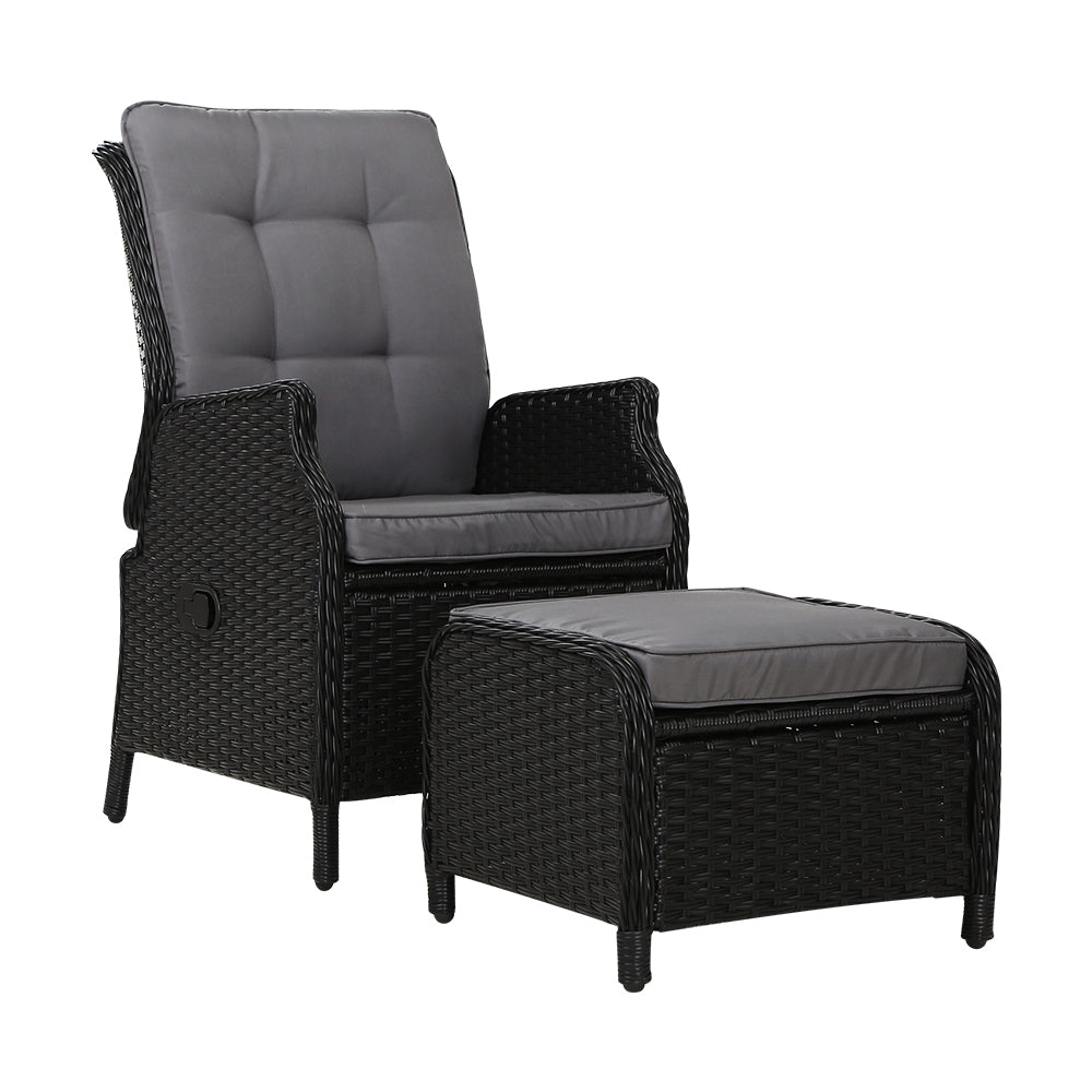 South Yarra Premium Sun Lounge & Recliner Chair - Black