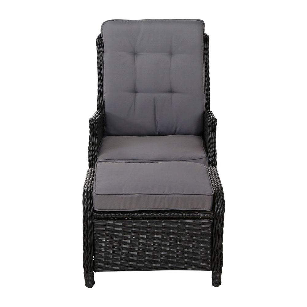 South Yarra Premium Sun Lounge & Recliner Chair - Black