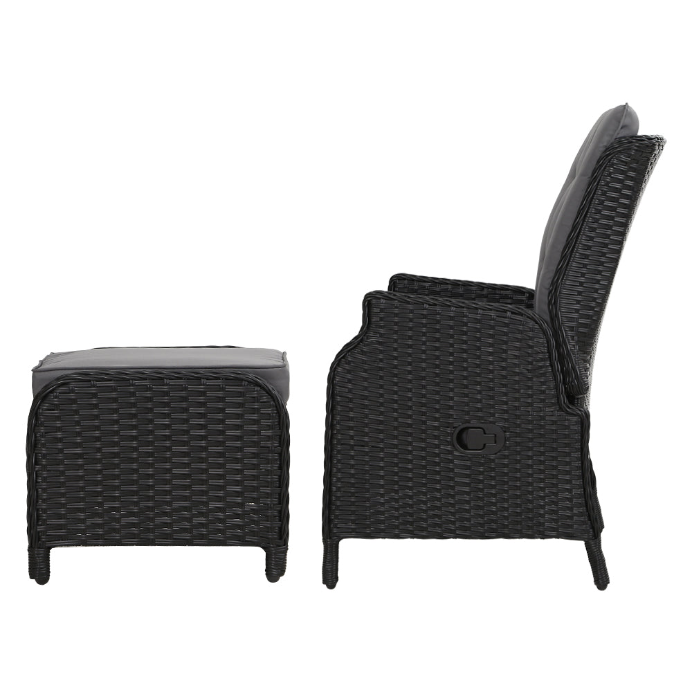 South Yarra Premium Sun Lounge & Recliner Chair - Black