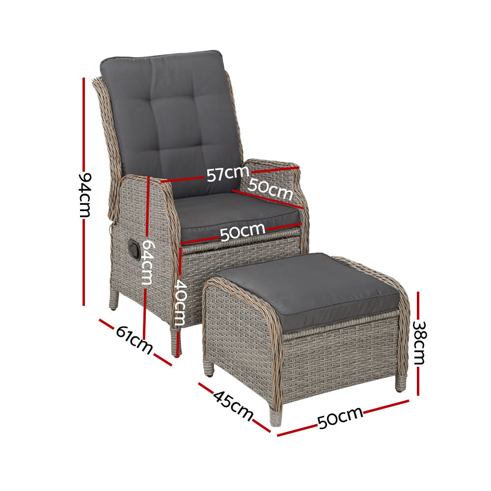 South Yarra Premium Sun Lounge & Recliner Chair - Grey