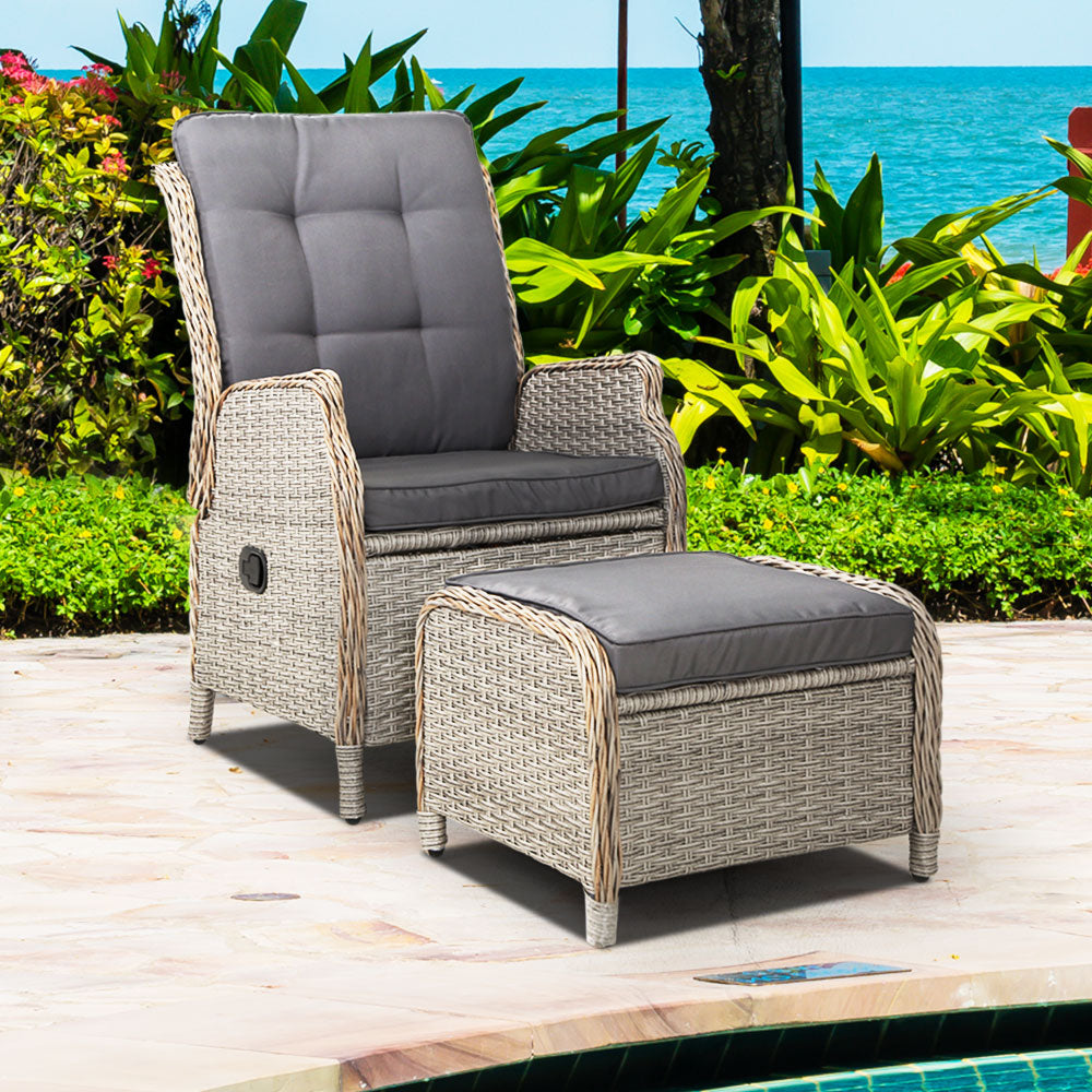 South Yarra Premium Sun Lounge & Recliner Chair - Grey