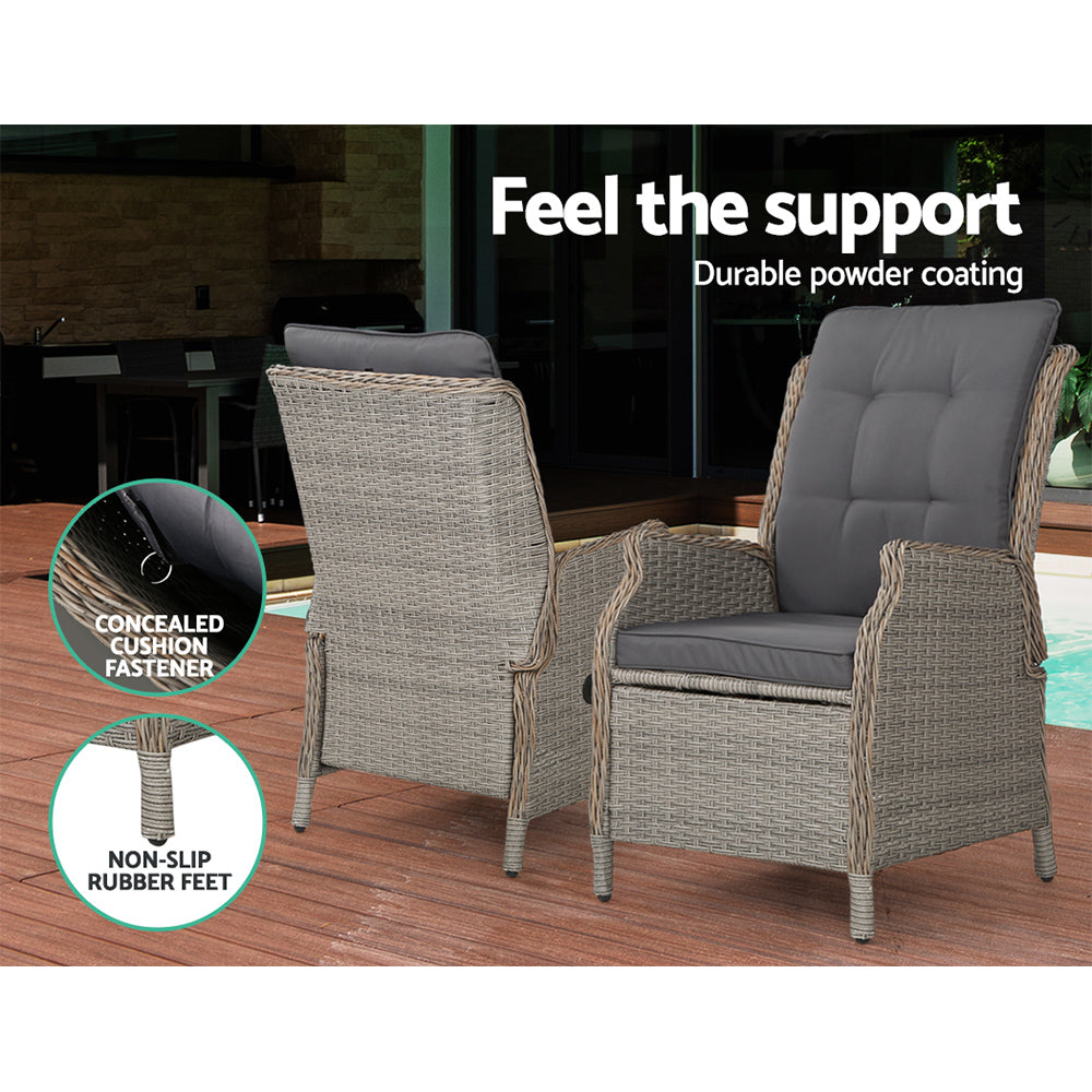 South Yarra Premium Sun Lounge & Recliner Chair - Grey