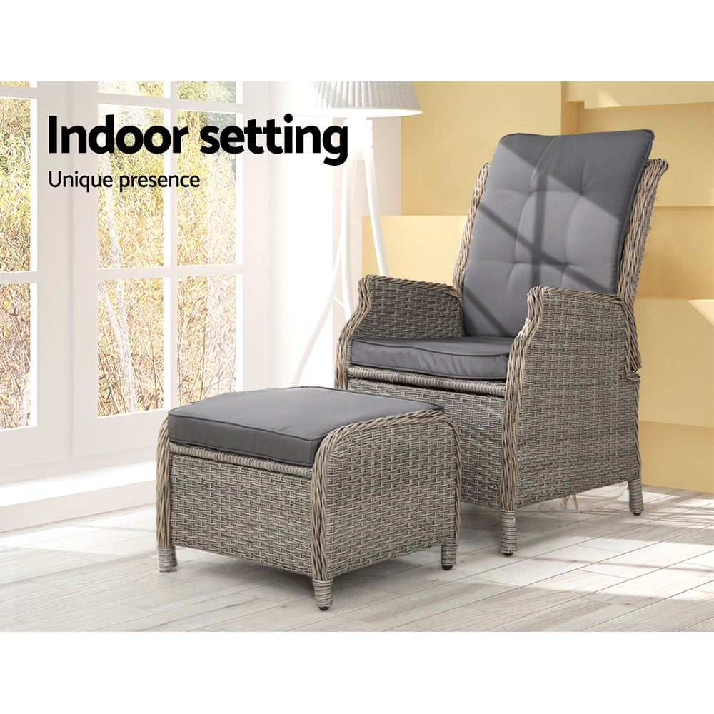 South Yarra Premium Sun Lounge & Recliner Chair - Grey
