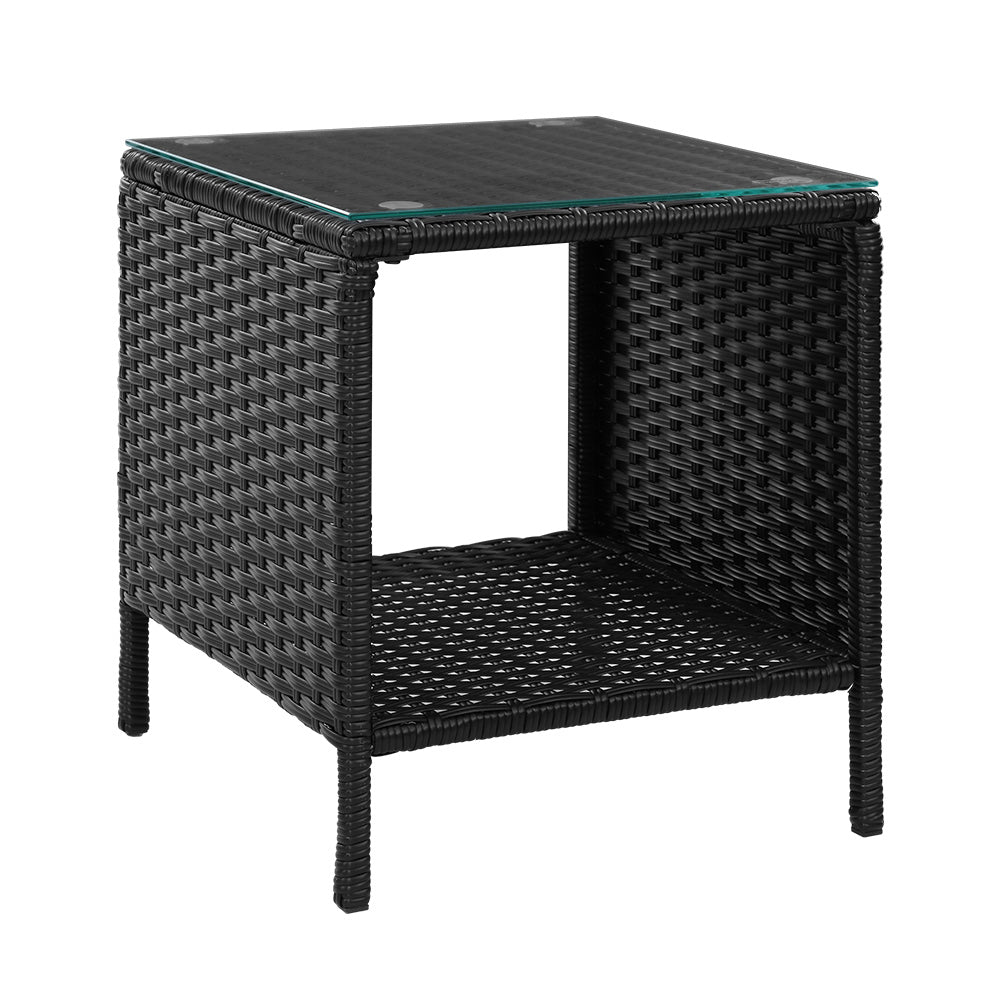 Armadale Wicker Side Table - Black