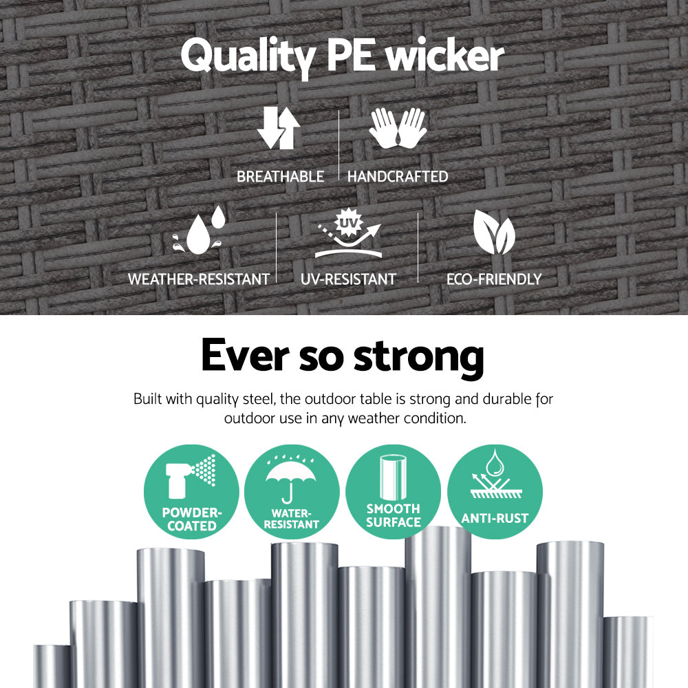 Armadale Wicker Side Table - Grey