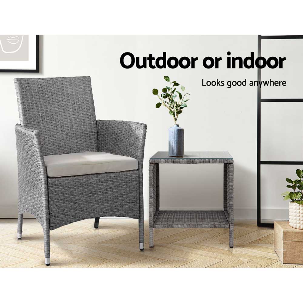 Armadale Wicker Side Table - Grey