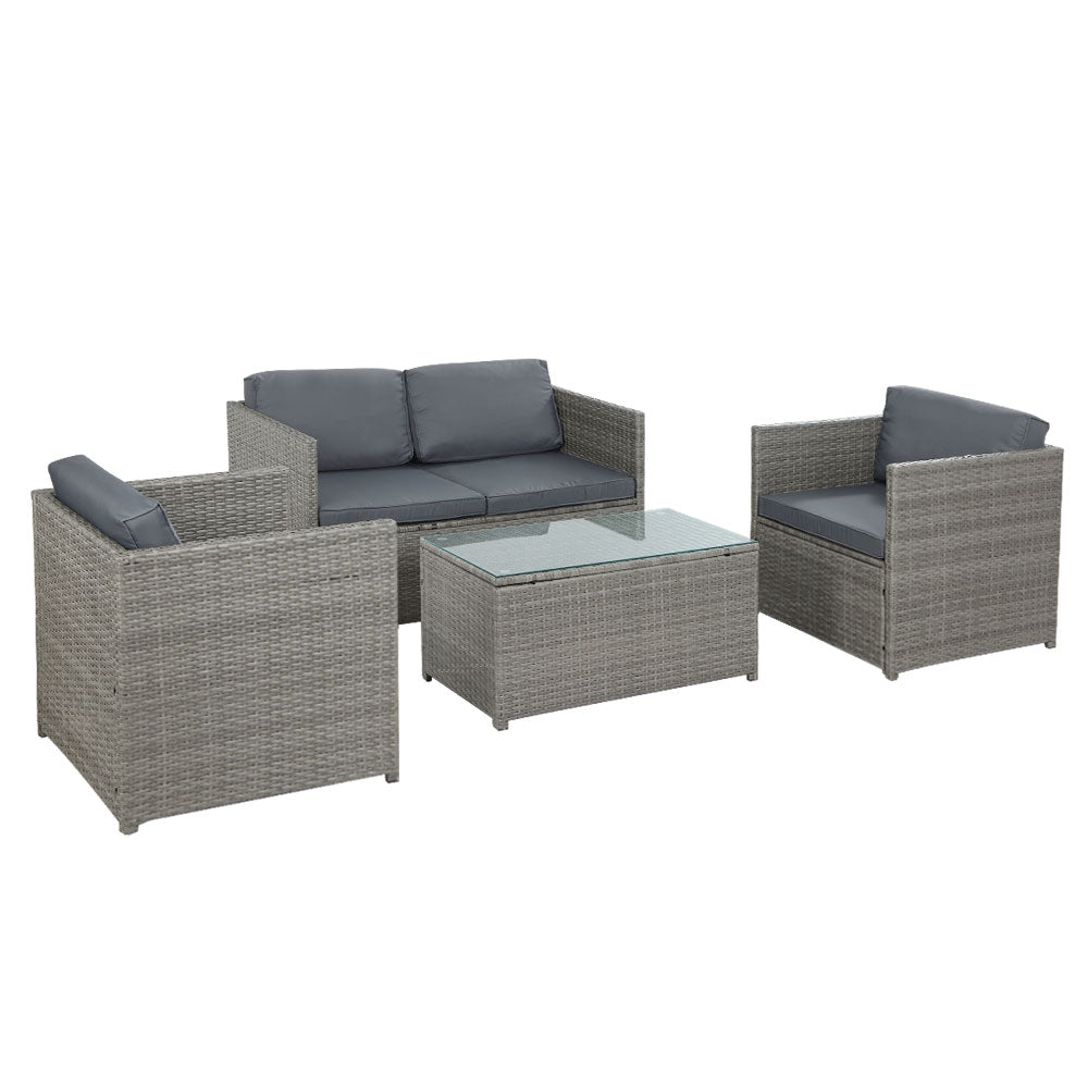 Brighton Deluxe Furniture 4 Seater Sofa Set with Centre Table