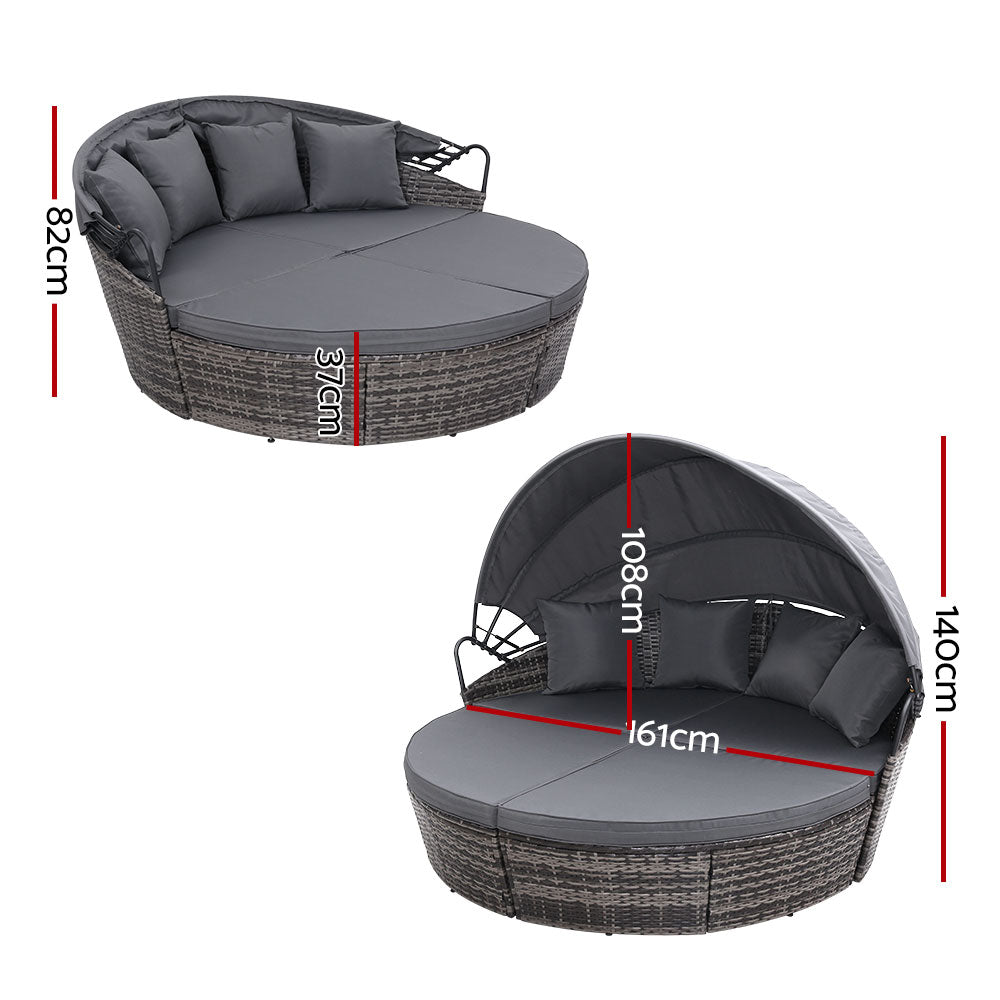 Portsea Luxury Outdoor Day Bed - Grey