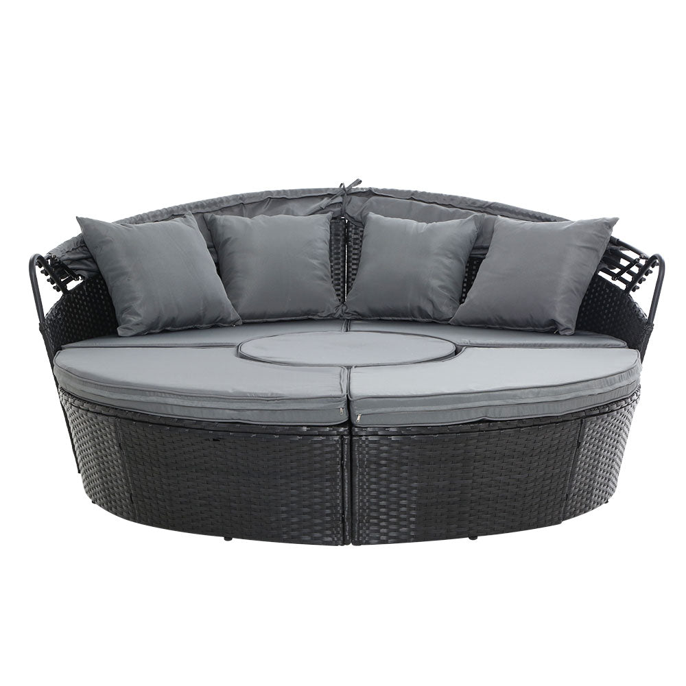 Portsea Premium Outdoor Day Bed - Black and Grey