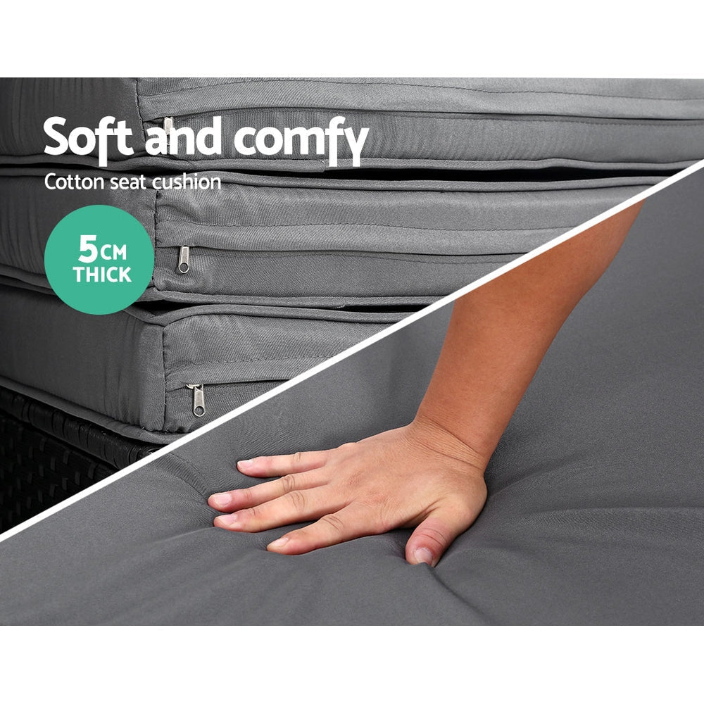 Portsea Premium Outdoor Day Bed - Black and Grey