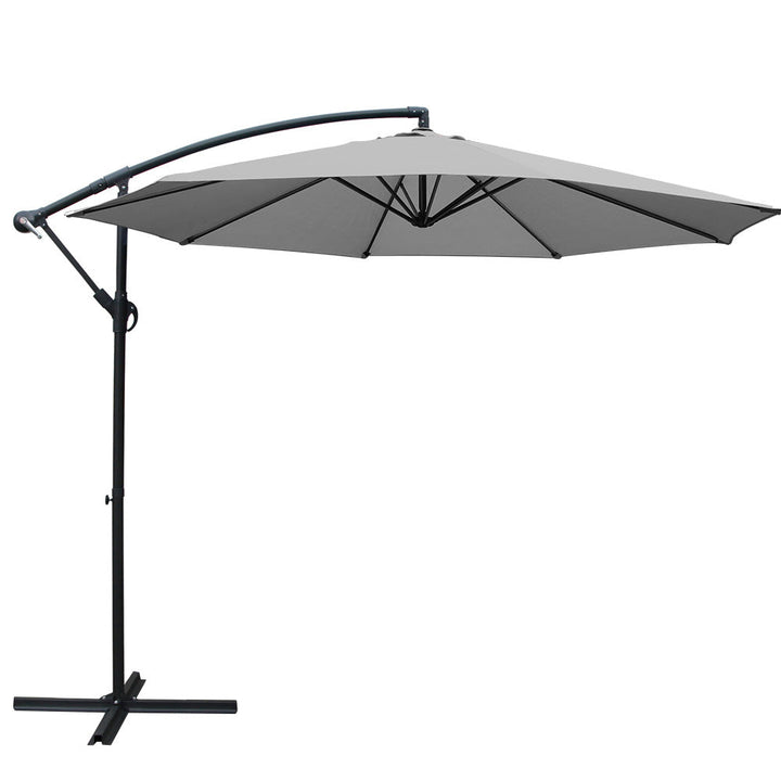 Malvern Outdoor Umbrella 3M Cantilever Beach Garden Grey